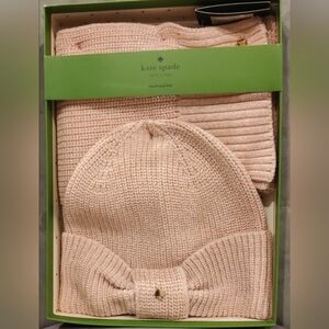 Kate Spade Blush Knit Hat and Scarf Set